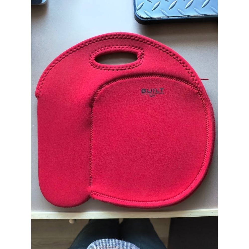 Built NY Red Neoprene Insulated Lunch Bag Tote‎ Pouch